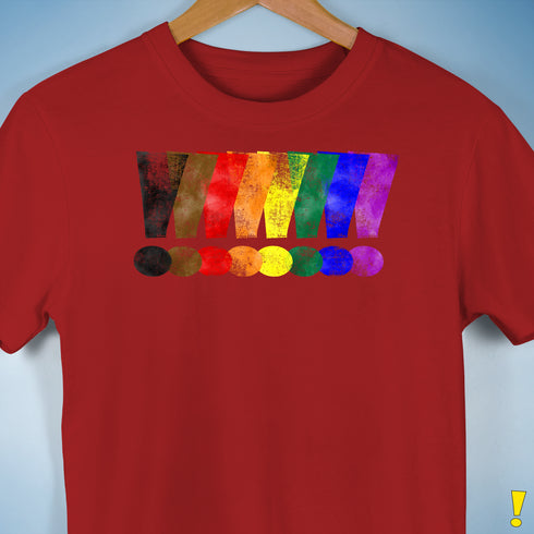 Distressed Philly LGBTQ Pride Whee! Exclamation Points Premium Unisex - Red